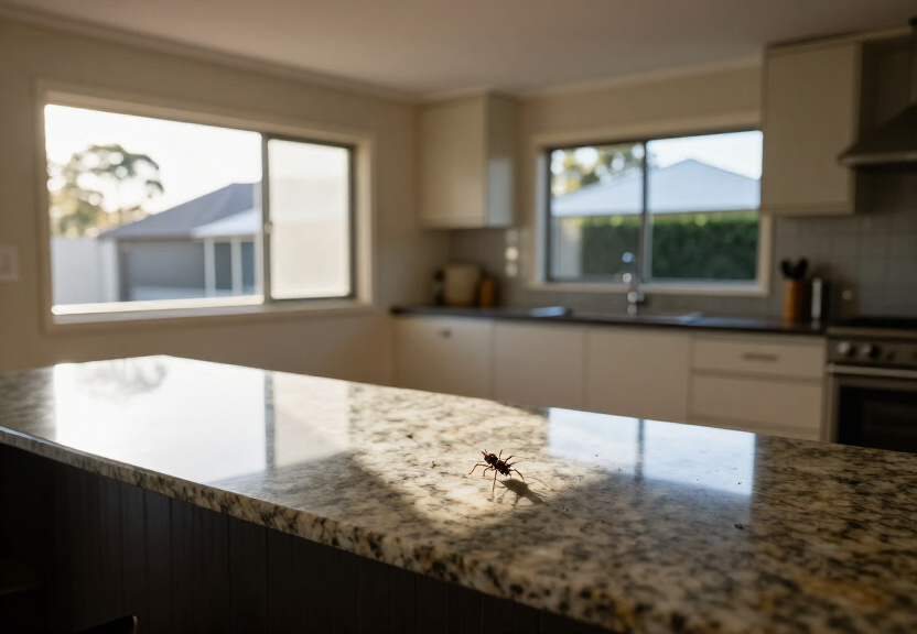 Spider-free storage area in Northmead after treatment